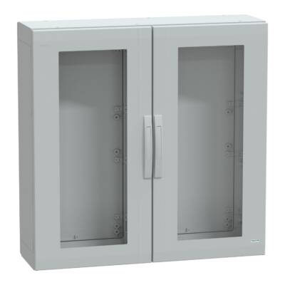 Floor standing encl. polyester vers.PLA compl.sealed 1000x1000x320 IP65 glazed - Schneider Electric - NSYPLA10103TG