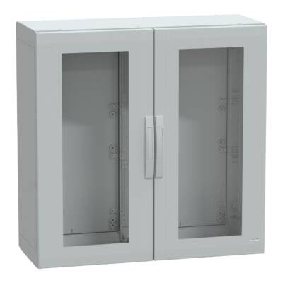 Floor standing encl. polyester vers.PLA compl.sealed 1000x1000x420 IP65 glazed - Schneider Electric - NSYPLA10104TG