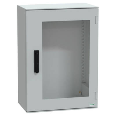 wall-mounting encl. polyester monobloc IP66 747x536x300mm 3p.lock glazed door - Schneider Electric - NSYPLM75TVG