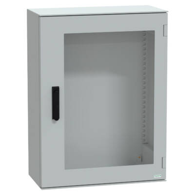 wall-mounting encl. polyester monobloc IP66 847x636x300mm 3p.lock glazed door - Schneider Electric - NSYPLM86TVG