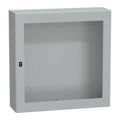 "Wall mounted steel enclosure, PanelSeT S3D, transparent door, without mounting plate, 1000x1000x300mm, IP66, IK08" - Schneider Electric - NSYS3D101030T