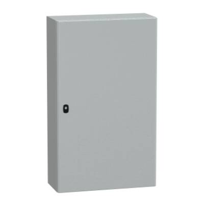 "Wall mounted steel enclosure, PanelSeT S3D, plain door, with mounting plate, 1000x600x250mm, IP66, IK10" - Schneider Electric - NSYS3D10625P