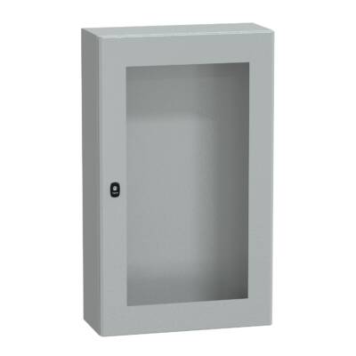 "Wall mounted steel enclosure, PanelSeT S3D, transparent door, without mounting plate, 1000x600x250mm, IP66, IK08" - Schneider Electric - NSYS3D10625T