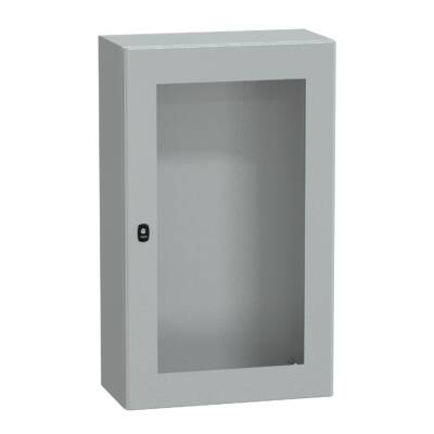 "Wall mounted steel enclosure, PanelSeT S3D, transparent door, without mounting plate, 1000x600x300mm, IP66, IK08" - Schneider Electric - NSYS3D10630T