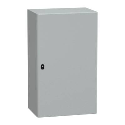 "Wall mounted steel enclosure, PanelSeT S3D, plain door, with mounting plate, 1000x600x400mm, IP66, IK10" - Schneider Electric - NSYS3D10640P