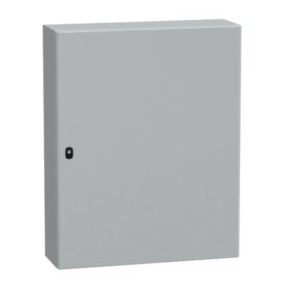 "Wall mounted steel enclosure, PanelSeT S3D, plain door, with mounting plate, 1000x800x250mm, IP66, IK10" - Schneider Electric - NSYS3D10825P