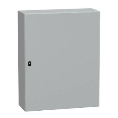 "Wall mounted steel enclosure, PanelSeT S3D, plain door, without mounting plate, 1000x800x300mm, IP66, IK10" - Schneider Electric - NSYS3D10830