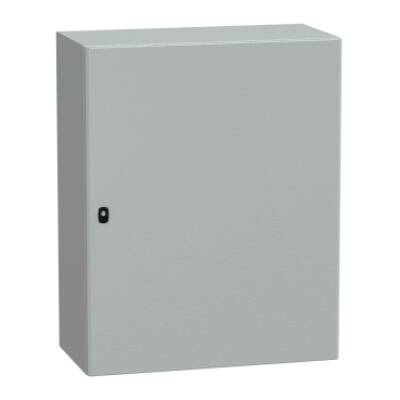 "Wall mounted steel enclosure, PanelSeT S3D, plain door, with mounting plate, 1000x800x400mm, IP66, IK10" - Schneider Electric - NSYS3D10840P
