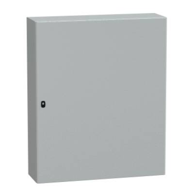 "Wall mounted steel enclosure, PanelSeT S3D, plain door, with mounting plate, 1200x1000x300mm, IP66, IK10" - Schneider Electric - NSYS3D121030P