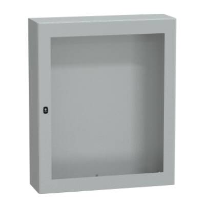 "Wall mounted steel enclosure, PanelSeT S3D, transparent door, without mounting plate, 1200x1000x300mm, IP66, IK08" - Schneider Electric - NSYS3D121030T