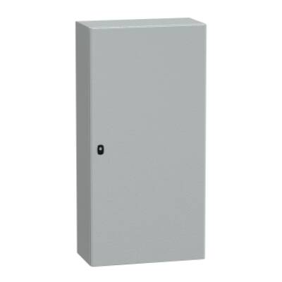 "Wall mounted steel enclosure, PanelSeT S3D, plain door, with mounting plate, 1200x600x300mm, IP66, IK10" - Schneider Electric - NSYS3D12630P