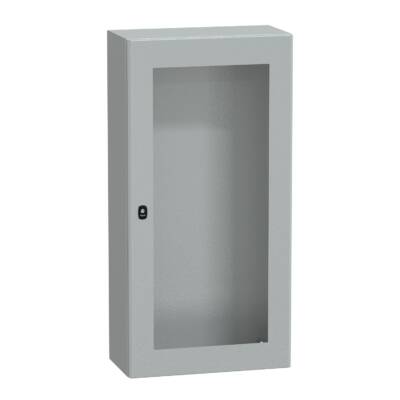 "Wall mounted steel enclosure, PanelSeT S3D, transparent door, without mounting plate, 1200x600x300mm, IP66, IK08" - Schneider Electric - NSYS3D12630T