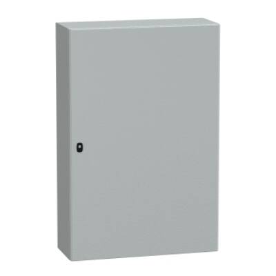 "Wall mounted steel enclosure, PanelSeT S3D, plain door, without mounting plate, 1200x800x300mm, IP66, IK10" - Schneider Electric - NSYS3D12830