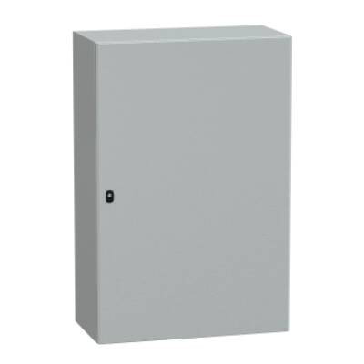 "Wall mounted steel enclosure, PanelSeT S3D, plain door, without mounting plate, 1200x800x400mm, IP66, IK10" - Schneider Electric - NSYS3D12840