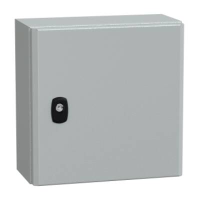 "Wall mounted steel enclosure, PanelSeT S3D, plain door, without mounting plate, 300x300x150mm, IP66, IK10" - Schneider Electric - NSYS3D3315