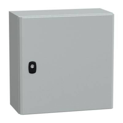 "Wall mounted steel enclosure, PanelSeT S3D, plain door, without mounting plate, 400x400x200mm, IP66, IK10" - Schneider Electric - NSYS3D4420