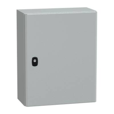 "Wall mounted steel enclosure, PanelSeT S3D, plain door, without mounting plate, 500x400x200mm, IP66, IK10" - Schneider Electric - NSYS3D5420