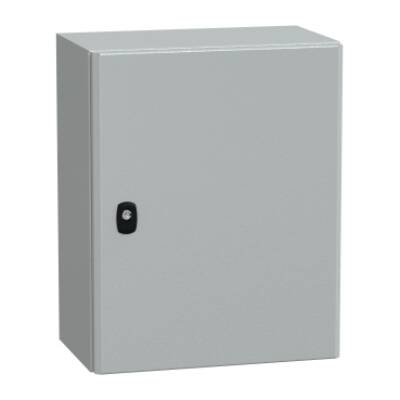 "Wall mounted steel enclosure, PanelSeT S3D, plain door, without mounting plate, 500x400x250mm, IP66, IK10" - Schneider Electric - NSYS3D5425