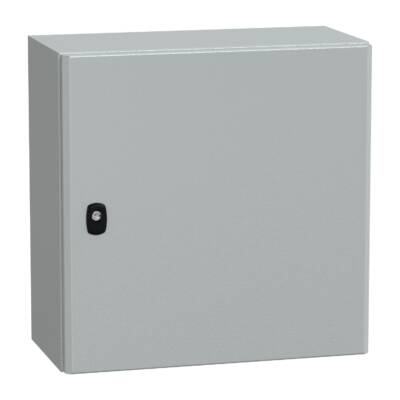 "Wall mounted steel enclosure, PanelSeT S3D, plain door, without mounting plate, 500x500x250mm, IP66, IK10" - Schneider Electric - NSYS3D5525
