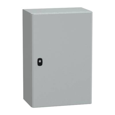 "Wall mounted steel enclosure, PanelSeT S3D, plain door, without mounting plate, 600x400x250mm, IP66, IK10" - Schneider Electric - NSYS3D6425