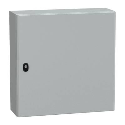 "Wall mounted steel enclosure, PanelSeT S3D, plain door, with mounting plate, 600x600x200mm, IP66, IK10" - Schneider Electric - NSYS3D6620P