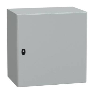 "Wall mounted steel enclosure, PanelSeT S3D, plain door, without mounting plate, 600x600x400mm, IP66, IK10" - Schneider Electric - NSYS3D6640