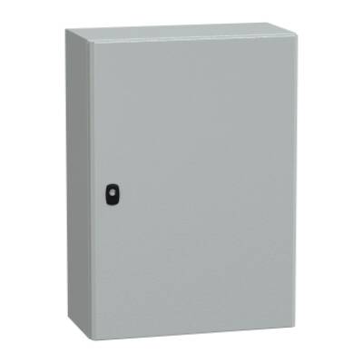 "Wall mounted steel enclosure, PanelSeT S3D, plain door, without mounting plate, 700x500x250mm, IP66, IK10" - Schneider Electric - NSYS3D7525