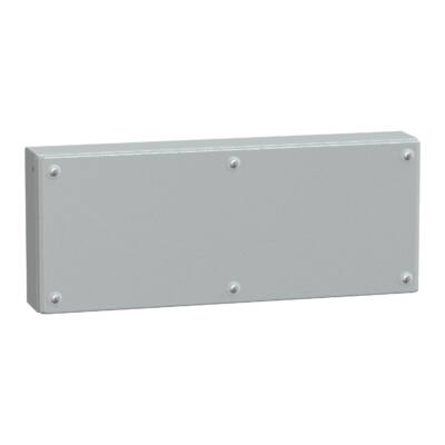 Metal industrial box plain door H200xW500xD80 IP66 IK10 RAL 7035 - Schneider Electric - NSYSBM20508