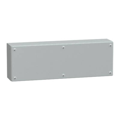 Metal industrial box plain door H200xW600xD120 IP66 IK10 RAL 7035 - Schneider Electric - NSYSBM206012