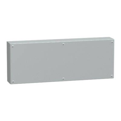 Metal industrial box plain door H300xW800xD120 IP66 IK10 RAL 7035 - Schneider Electric - NSYSBM308012