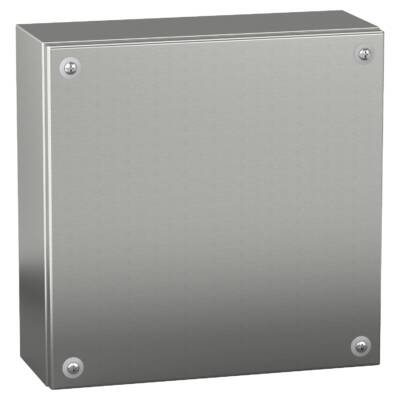"Stainless steel wall mounted industrial box, PanelSeT SBX, 200x200x80 mm, IP66" - Schneider Electric - NSYSBX20208