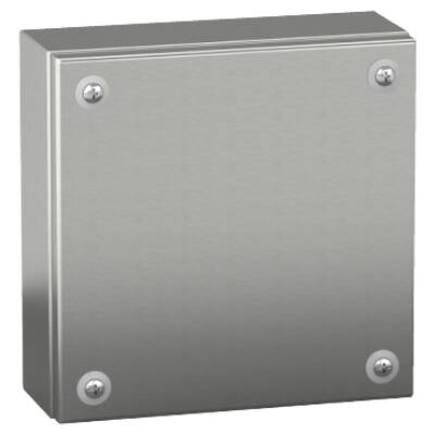 "Stainless steel wall mounted industrial box, PanelSeT SBX, 300x300x120 mm, IP66" - Schneider Electric - NSYSBX303012
