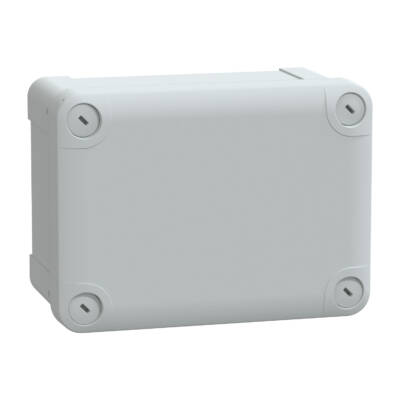 PC box IP66 IK08 RAL7035 Int.H150W105D80 Ext.H164W121D87 opaque PC cover H20 - Schneider Electric - NSYTBP16128