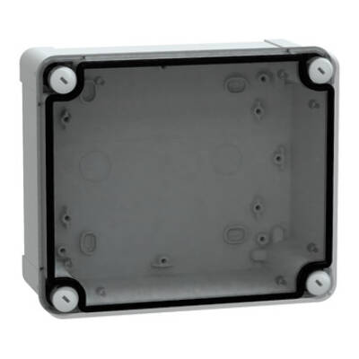 PC box IP66 IK08 RAL7035 Int.H175W150D80 Ext.H193W164D87 Transp.cover H20 - Schneider Electric - NSYTBP19168T