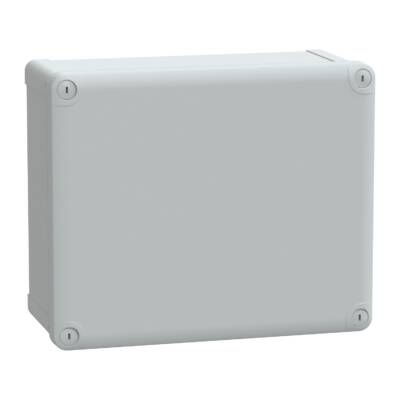 PC box IP66 IK08 RAL7035 Int.H275W225D120 Ext.H291W241D128 opaque PC cover H60 - Schneider Electric - NSYTBP292412H