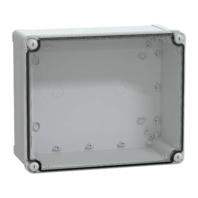 PC box IP66 IK08 RAL7035 Int.H275W225D120 Ext.H291W241D128 Transp.cover H60 - Schneider Electric - NSYTBP292412HT