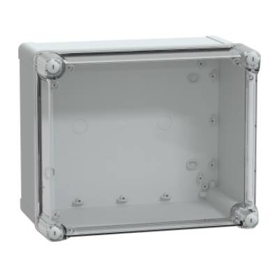 PC box IP66 IK08 RAL7035 Int.H275W225D160 Ext.H291W241D168 Transp.cover H60 - Schneider Electric - NSYTBP292416HT