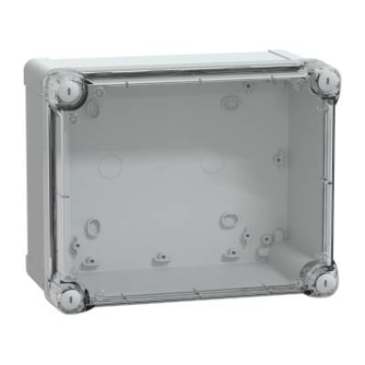 ABS box IP66 IK07 RAL7035 Int.H225W175D120 Ext.H241W194D127 Transp.cover H40 - Schneider Electric - NSYTBS241912HT