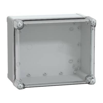 ABS box IP66 IK07 RAL7035 Int.H275W225D160 Ext.H291W241D168 Transp.cover H60 - Schneider Electric - NSYTBS292416HT
