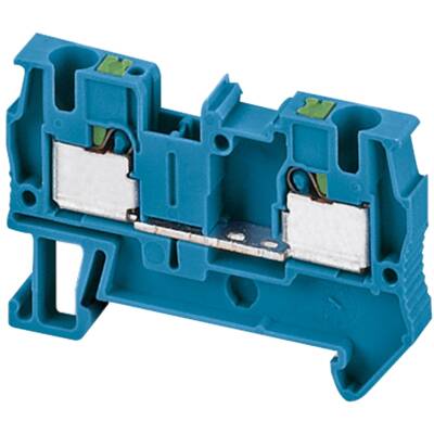 PUSH-IN TERMINAL, FEED THROUGH, 2 POINTS, 4MM², BLUE - Schneider Electric - NSYTRP42BL