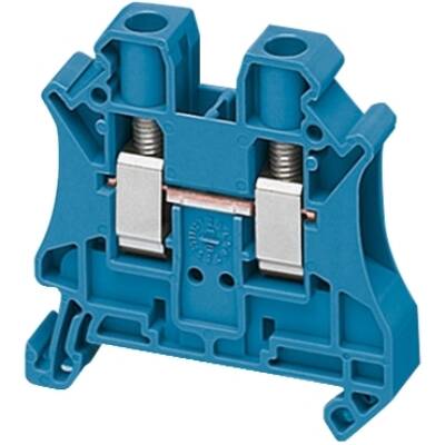 SCREW TERMINAL, FEED THROUGH, 2 POINTS, 6MM² , BLUE - Schneider Electric - NSYTRV62BL