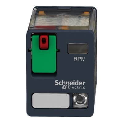 Power plug-in relay, 15 A, 2 CO, with LED, 120 V AC - Schneider Electric - RPM22F7