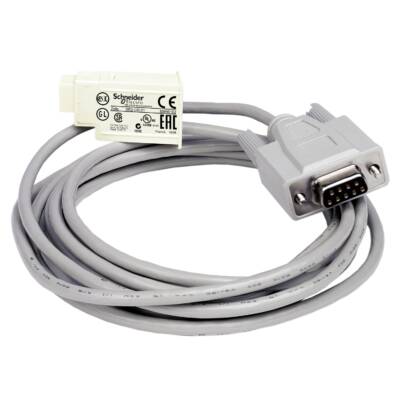 SUB-D 9-pin PC connecting cable - for smart relay Zelio Logic - 3 m - Schneider Electric - SR2CBL01