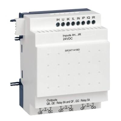 discrete I/O extension module - 14 I O - 24 V DC - for Zelio Logic - Schneider Electric - SR3XT141BD