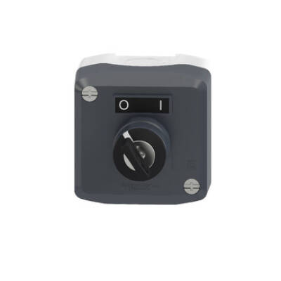 Control station, plastic, dark grey lid, 1 selector key switch Ø22, 1 NO - Schneider Electric - XALD144
