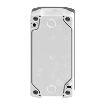 Control station, plastic, dark grey lid, 2 flush push buttons Ø22, marked UP ARROW / DOWN ARROW, 1 red mushroom Ø30 - Schneider Electric - XALD328