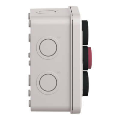 control station with white pushbutton 1NO + black 1NO + red projecting 1NC - Schneider Electric - XALE3251
