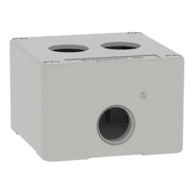 Harmony XAP, XB2 SL, Empty control station, zinc alloy, grey, M20, 2 cut-outs 22mm, 80 x 80 x 51,5, UL cULus - Schneider Electric - XAPD1202