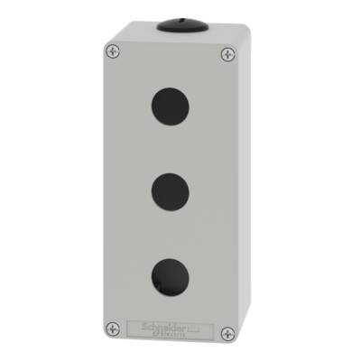 Harmony XAP, XB2 SL, Empty control station, zinc alloy, grey, M25, 3 cut-outs 22mm, 80 x 175 x 77 - Schneider Electric - XAPD3503