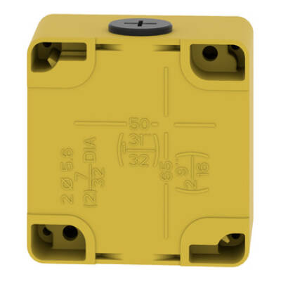 Harmony XAP, XB2 SL, Empty control station, zinc alloy, yellow, M20, 1 cut-out 22mm, 80 x 80 x 51,5, UL cULus - Schneider Electric - XAPK1201